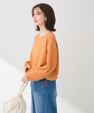 Green Parks 裾ドロスト表面長袖プルオーバー Orange