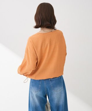 Green Parks 裾ドロスト表面長袖プルオーバー Orange