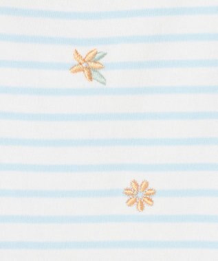 組曲 KIDS 【80-100㎝】 フルーティーボーダーTシャツ サックスブルー