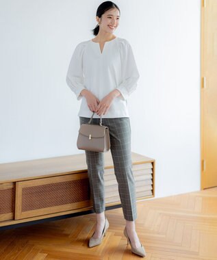 組曲 タックスリーブカルゼ カットソー アイボリー系