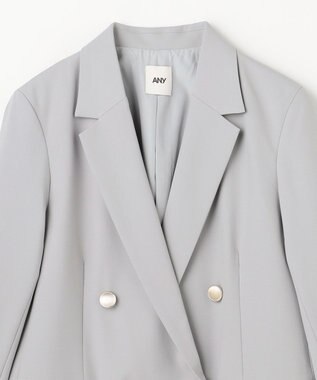 ANY L イージーケアライトストレッチダブルテーラードジャケット ライトグレー