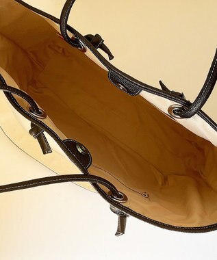 Hekhèr Le Style de Vie 【日本製 / A4サイズ対応/2WAY】コットンキャンバス×シュリンクレザー ノットトートバッグ large ブラック