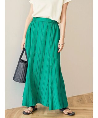 AMERICAN HOLIC リネンブレンドストライプマーメードスカート Stripe Green