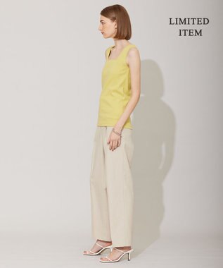 ICB L 【WEB限定・洗える】 ブロードステッチリブ タンクトップ イエロー系