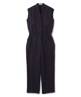 BEIGE， 【洗える】BERNARD / リネンノースリーブオールインワン Navy