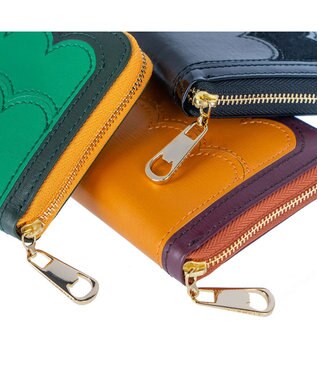 tsumori chisato CARRY スカラップコンビ ラウンドファスナー折り財布 2つ折り財布 キャメル