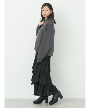 earth music&ecology ハーフＺＩＰ裏起毛プルオーバー Charcoal Gray