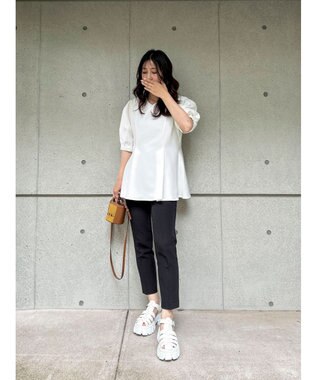 Green Parks AnriettMusee パフスリーブペプラムブラウス Off White