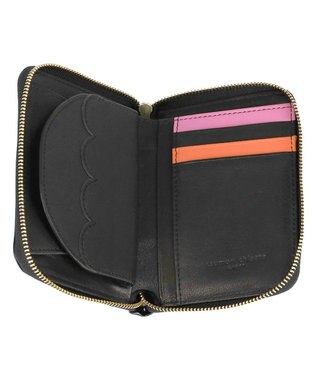 tsumori chisato CARRY スカラップコンビ ラウンドファスナー折り財布 2つ折り財布 ブラック