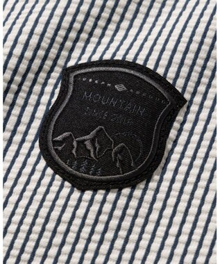 JOSEPH ABBOUD MOUNTAIN 【吸水速乾・釦ダウン・男女兼用】メッシュストライプサッカーポロシャツ ブルー系1