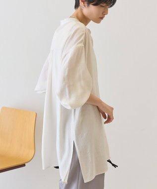 AMERICAN HOLIC 楊柳バンドカラーシャツ Ivory