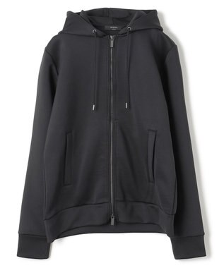 JOSEPH HOMME ストレッチダブル ジャージー　ZIP UPフーディー ブラック系