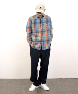 J.PRESS YORK STREET 【UNISEX】フランネルボタンダウン シャツ オレンジ系3