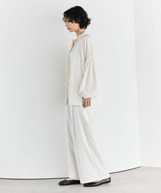 #Newans 【洗濯機可/しわになりにくい】シャーリングネック ボリュームスリーブブラウス オフ