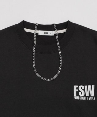 WEGO 【2点SET】アクセ付きストレートラインプルオーバー ブラック中濃色