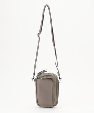 Y'SACCS ナイロン×リサイクルレザー　コンビマルチポシェット グレージュ