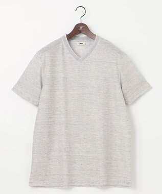 JOSEPH ABBOUD 【キングサイズ・吸水速乾/軽量】リネンTOPピケ Tシャツ ライトグレー系