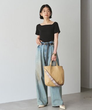 russet 《トートバッグ人気NO.1モデル》スリム2WAYトートバッグ <エンボスモノグラム>(CE-1611) Beige