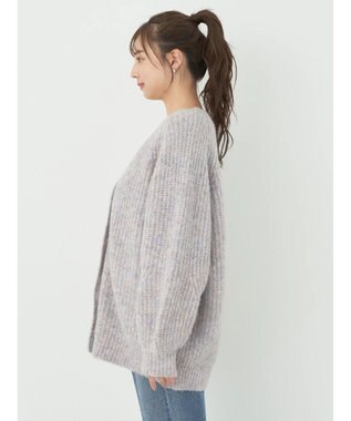 earth music&ecology フワフワＭＩＸヤーンカーディガン Lavender