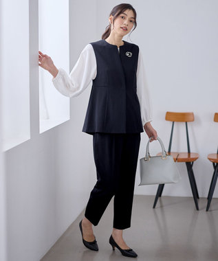 ANY L 【3SET】きちんと見え3点コーデセット（ブラウス＋ジレ＋パンツ）