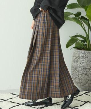 AMERICAN HOLIC T/Rタータンチェックプリーツスカート Brown