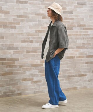 J.PRESS YORK STREET 【UNISEX】コットンリネンハーフスリーブシャツ ブルゾン グレー系1