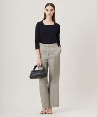 ICB L Vi/Ly/Liツイル ワイドストレートパンツ カーキ系