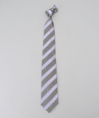 GOTAIRIKU  GOTAIRIKU別注【日本製】シルク ネクタイ_レジメンタル柄 グレー×パープル