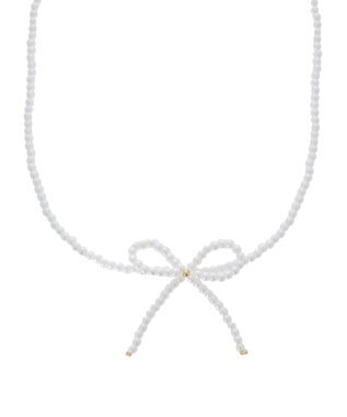 Green Parks ・ＨＡＬＦ　ＴＩＭＥ　パールリボンネックレス White