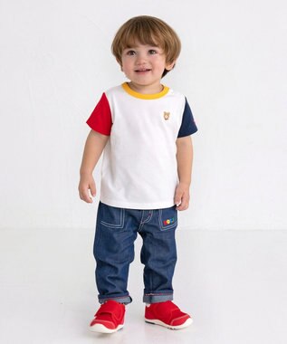 MIKI HOUSE HOT BISCUITS 【70-120cm】【Everyday Series】ワンポイント 半袖Tシャツ 白