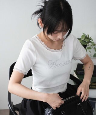 WEGO ロゴレースちびT ホワイト