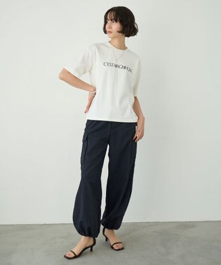 UNFILO L BEAUTY FORM ロゴ刺繍 半袖Tシャツ 白