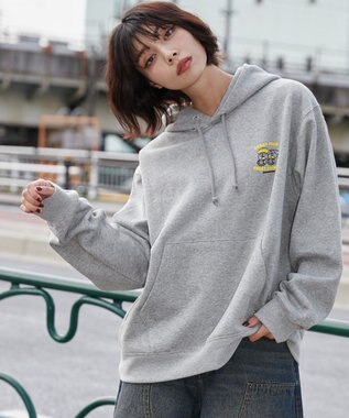 WEGO リラックスフィットTHEBOYグラフィックパーカー 杢グレー