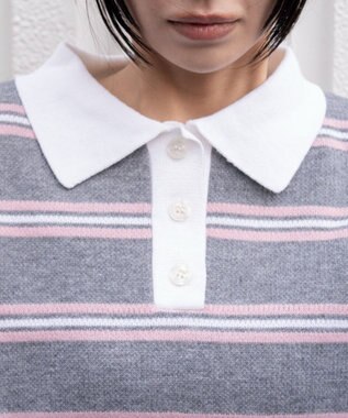 WEGO ポロニットプルオーバー グレーボーダー