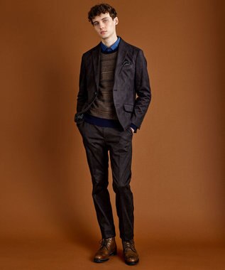 JOSEPH ABBOUD 【ストレッチ/スウェードタッチ/JAPANファブリック】ジャガード柄 プルオーバー ニット ベージュ系3