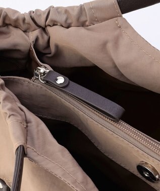 LA BAGAGERIE 【MONICA】サイドギャザー2WAYトートバッグ Mサイズ ベージュ