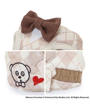 PET PARADISE ミニオン ティム ベストハーネス 《アーガイル》 超小型犬 ３S ベージュ