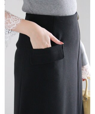 Te chichi メルトンジャージートラペーズスカート ブラック