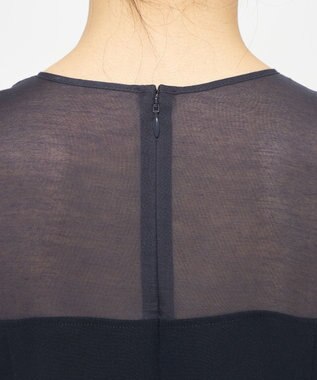 uncrave ウォッシャブルダブルクロス ビスチェブラウス(フレンチスリーブ) ネイビー