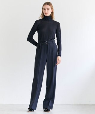 BEIGE， SORE / コットンシアーハイネックカットソー Navy