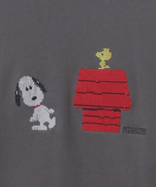 Green Parks ■ＰＥＡＮＵＴＳ　クロスステッチロンＴ Charcoal Gray