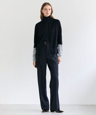 BEIGE， SORE / コットンシアーハイネックカットソー Navy