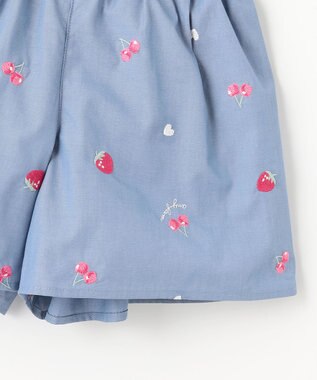 ANY KIDS 総柄刺繍 キュロット ブルー