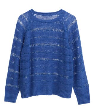 AMERICAN HOLIC 透かし編みニットプルオーバー Blue