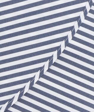 #Newans 【シワになりにくい/洗濯機可能】ダブルフリルヘムシャツ ネイビー