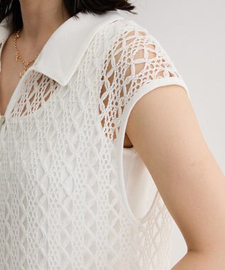 Green Parks 衿付きレースジレ Off White