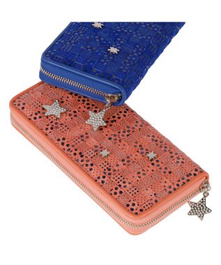 tsumori chisato CARRY キラメッシュ ラウンドファスナー長財布 ピンク