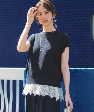23区 【先行予約/WEB&一部店舗限定】クレープコットン アゼラメ ニット
