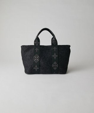 russet ナイロンラフィアデイリーミニトートバッグ(CE-1712) Black