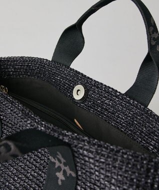 russet ナイロンラフィアデイリーミニトートバッグ(CE-1712) Black